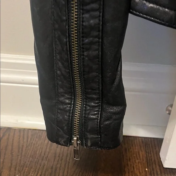 Mackage Black Leather Moto Jacket - Picture 2 of 6